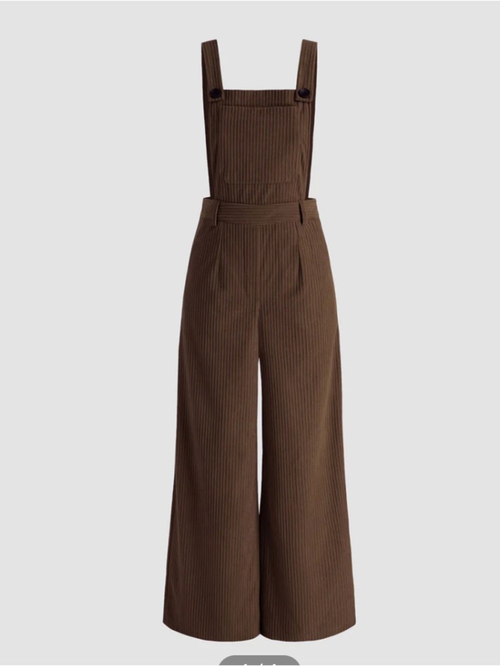Commense Rapture Corduroy Overalls Women's S Brown Adjustable Wide Leg Normcore